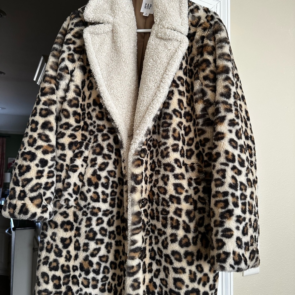 GAP Women's Animal Print Teddy Jacket